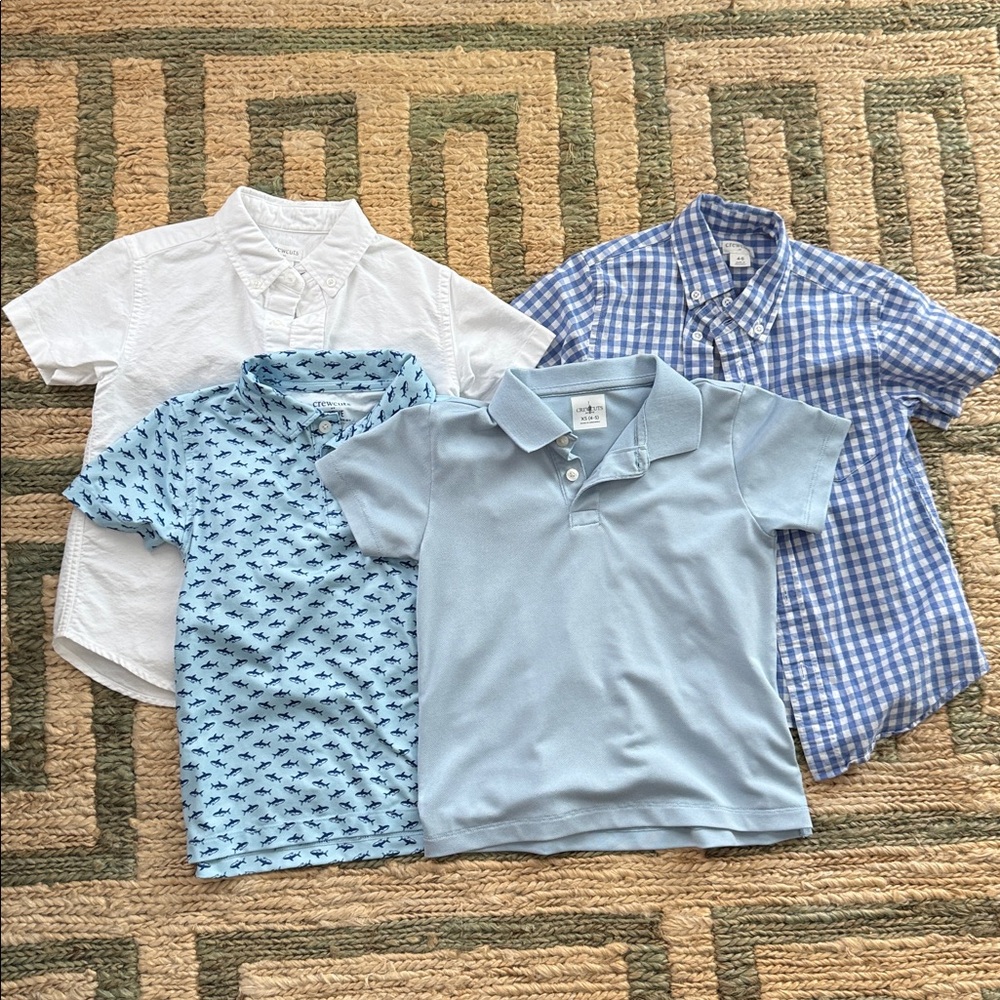 Crewcuts Blue and White Boys Button Down Shirt Set